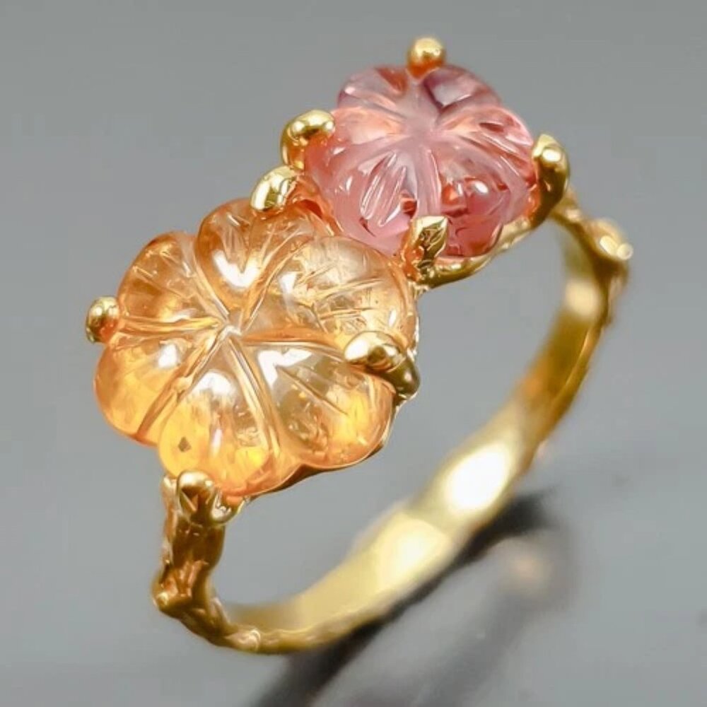 Ring 4CT+ Natural Tourmaline 925 Size 7.5